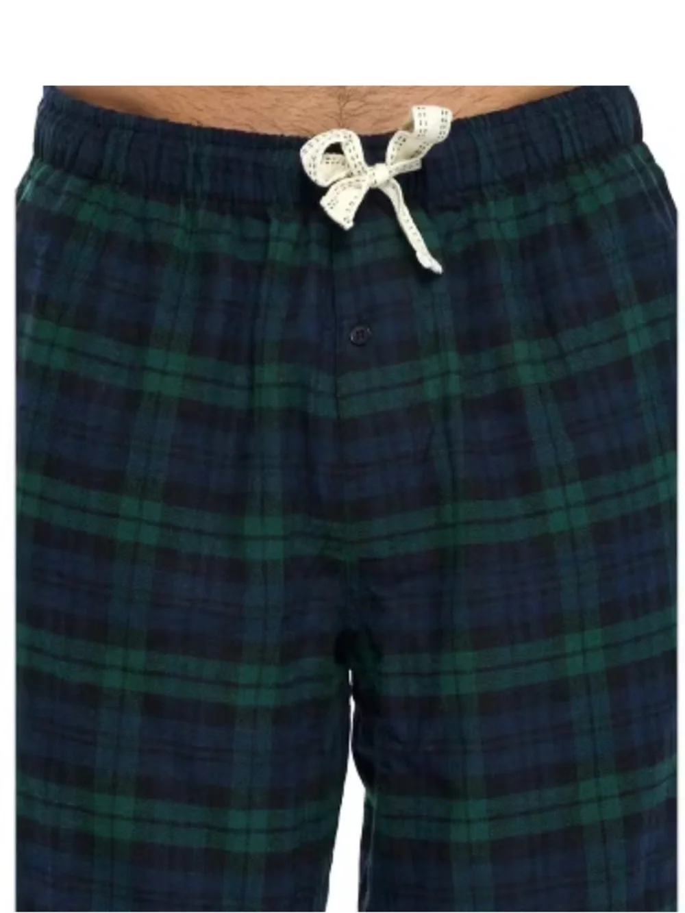 Ashford & Brooks flannel pants Green Navy Plaid Lounge Pants pockets